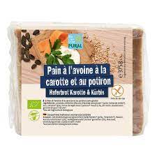 Pain sans gluten: avoine, carotte et potiron